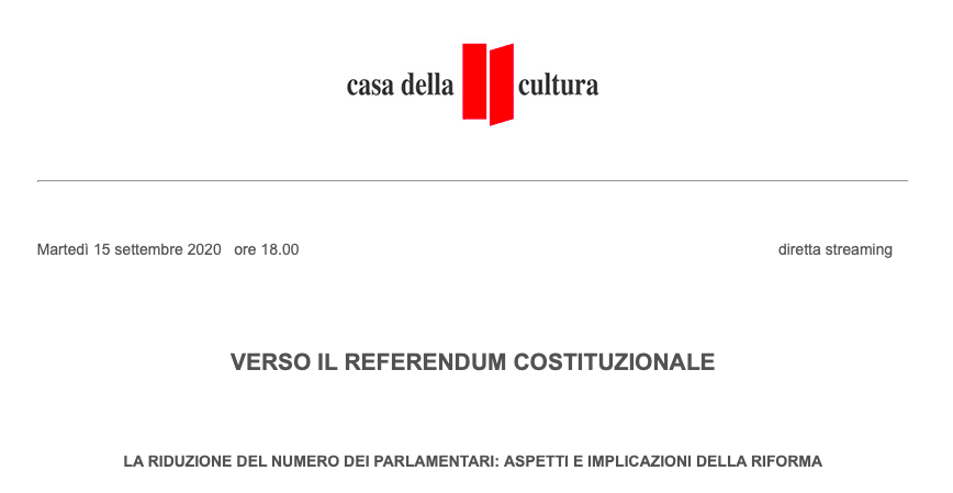 Verso il referendum costituzionale. La riduzione del numero dei parlamentari: aspetti e implicazioni della riforma